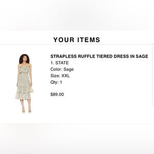 STRAPLESS RUFFLE TIERED DRESS IN SAGE